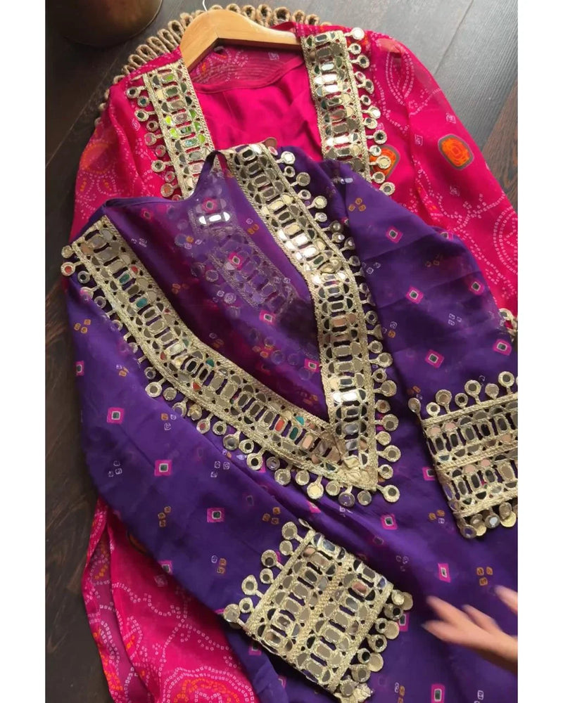 Meher Amethyst Festive Chiffon Set