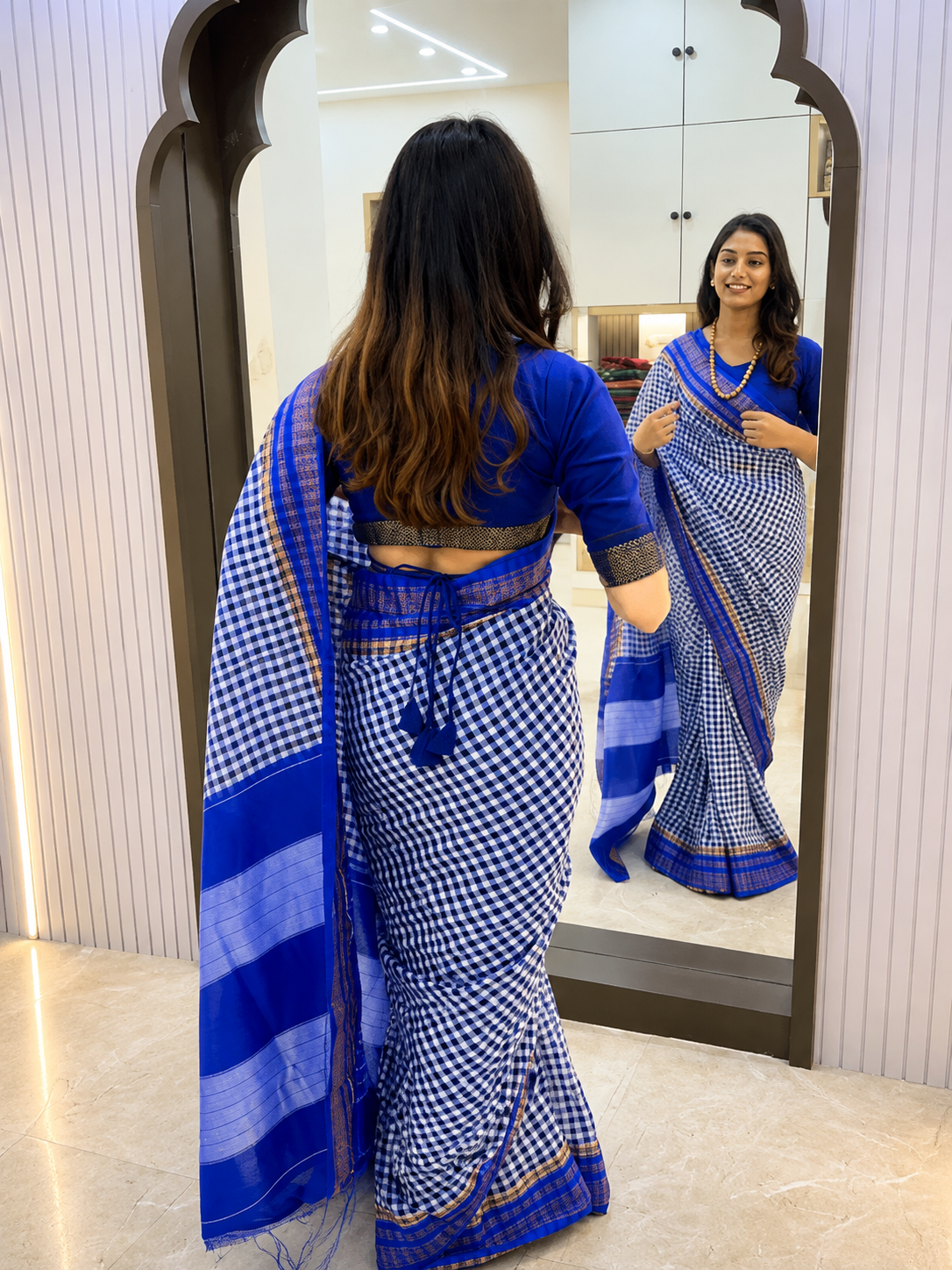 Dakshina Ikkal Zari Cotton Saree
