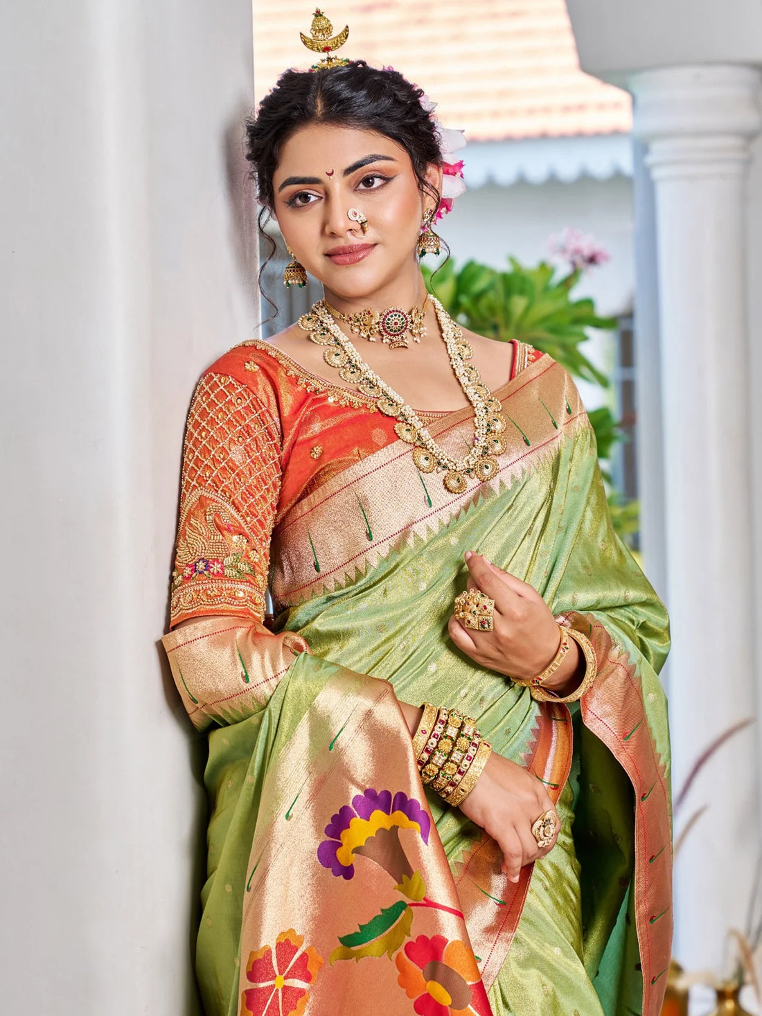 Turkish Muniya Paithani Tissue Zari Heritage Saree