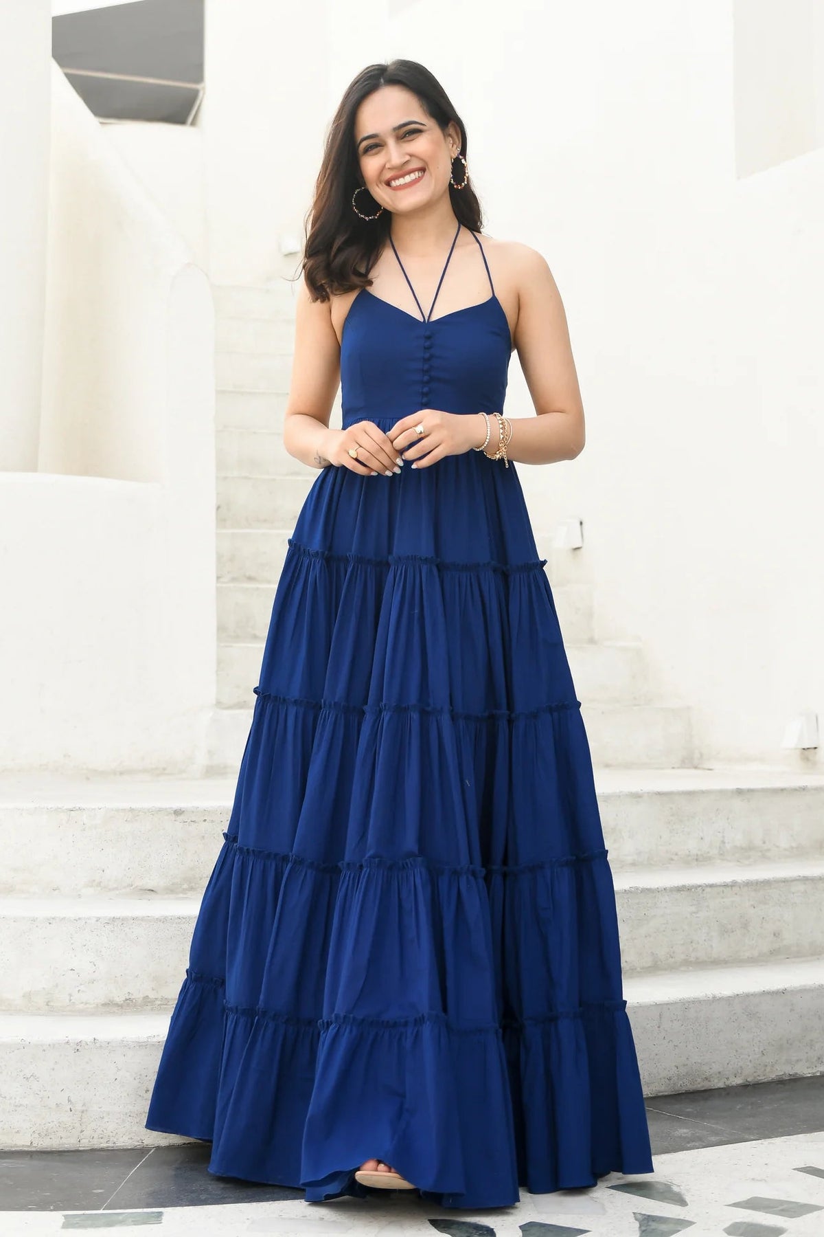 Midnight Breeze Tiered Maxi Dress