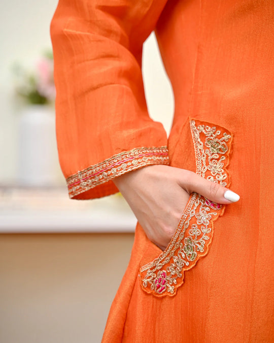 Saanjh Coral Handwork Suit Set