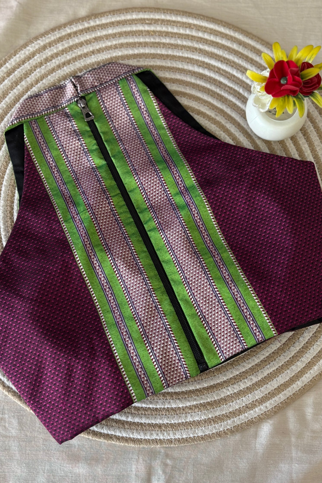 Ruhani Wine Halter Khun Blouse