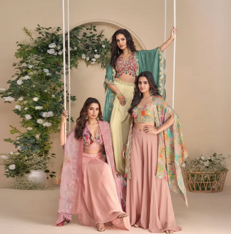 Noor Elara Real Chinnon Silk Indo-Western Suit