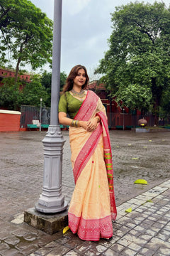 Jamdani Tussar Weave Saree