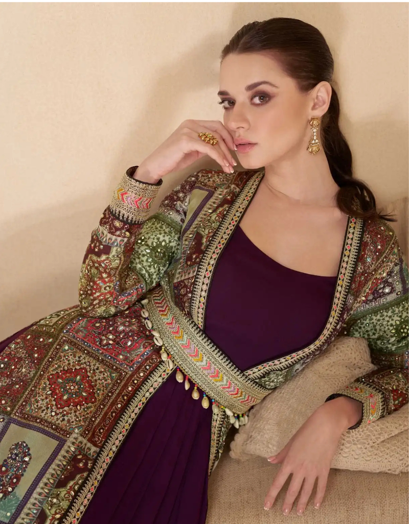 Real Georgette Embroidered Gown Set