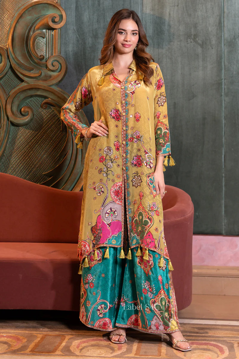 Yellow Crepe Elegant Co-Ord Set