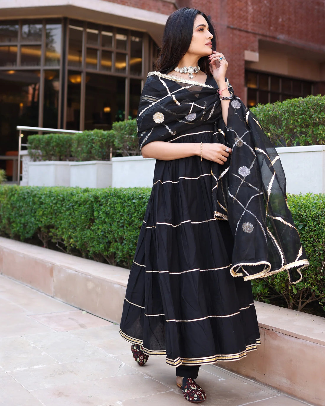 Noor Saffron Festive Anarkali Suit Set