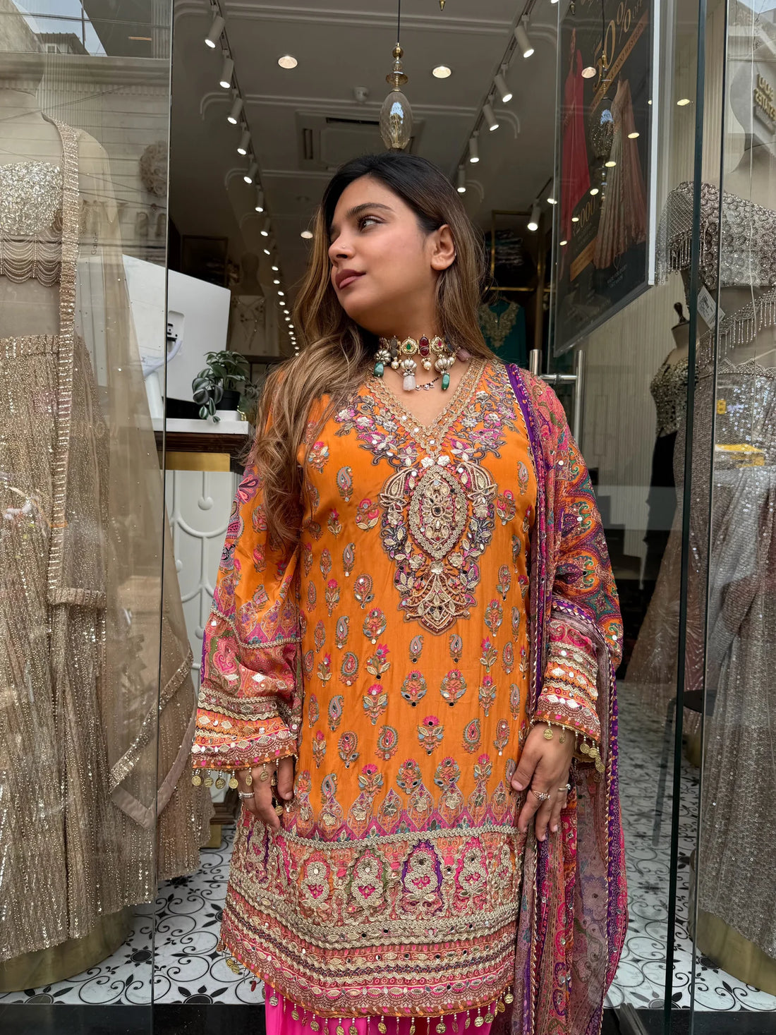 Riwaayat Rose Embroidered Suit Set
