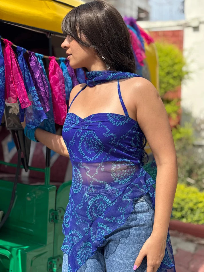 Noor Gulnaar Asymmetric Kurti Top