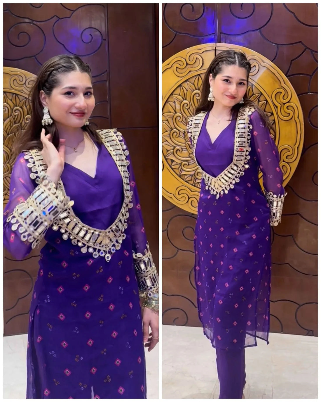 Meher Amethyst Festive Chiffon Set