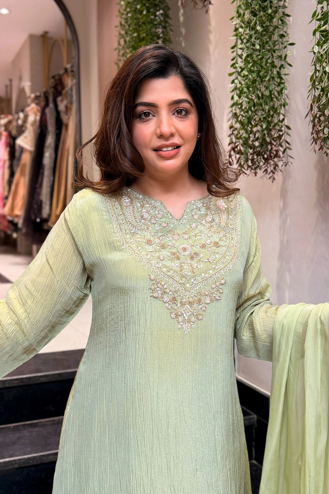 Mehr Mint Hand Embroidered Set