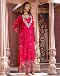 Gulabi Darbar Embroidered Kaftan