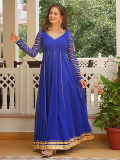 Neel Darbar Patch Anarkali Set
