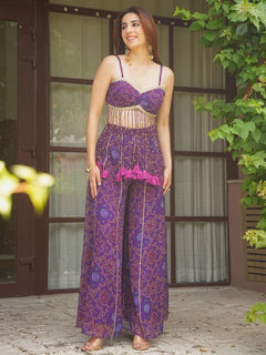 Jamuni Bandhej Tassel Palazzo Set