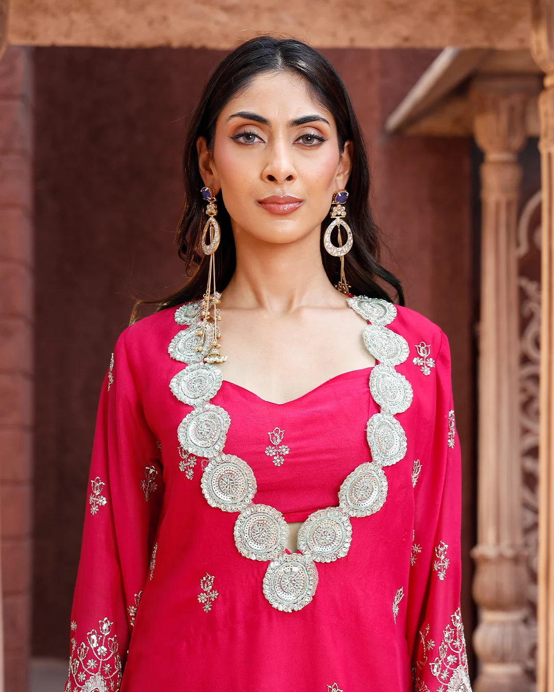 Gulabi Darbar Embroidered Kaftan