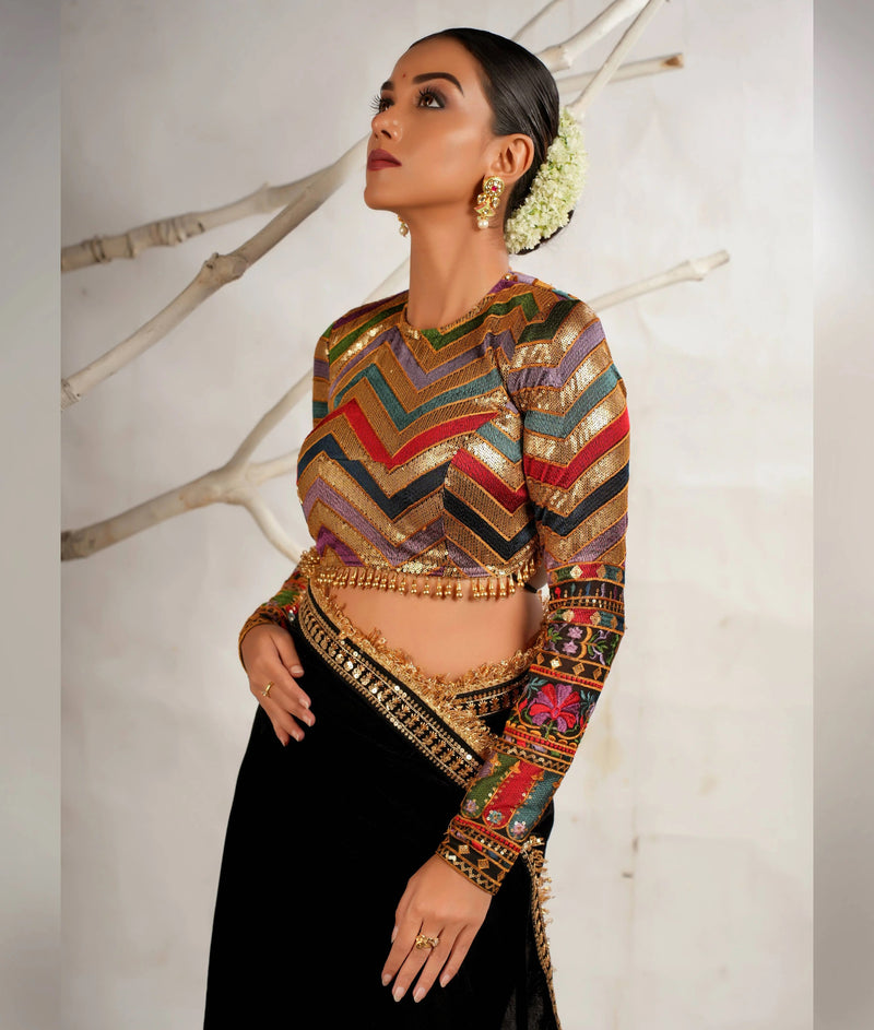 Handcrafted saree with zari work