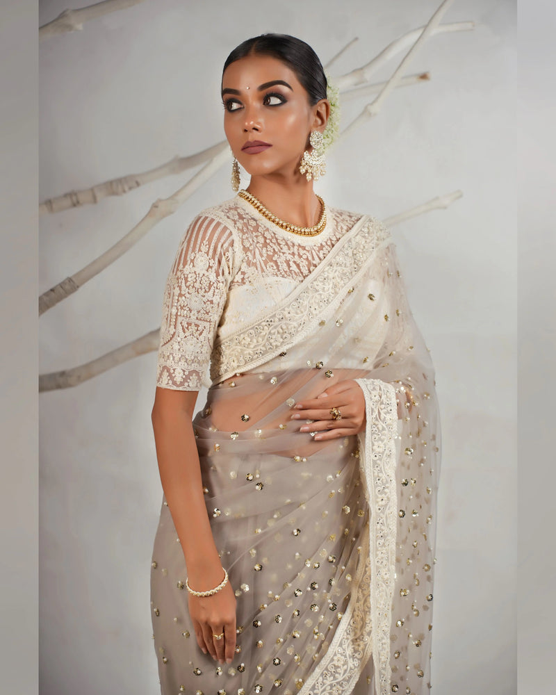 Net fabric blouse