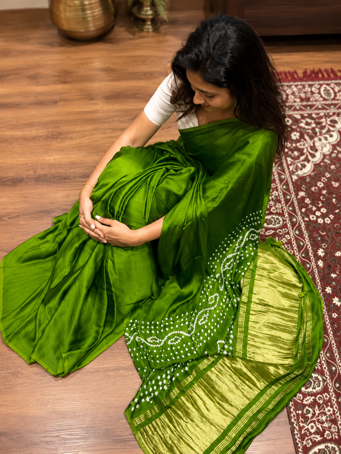 Amora Purple Satin Silk Saree with Gold Tissue Pallu