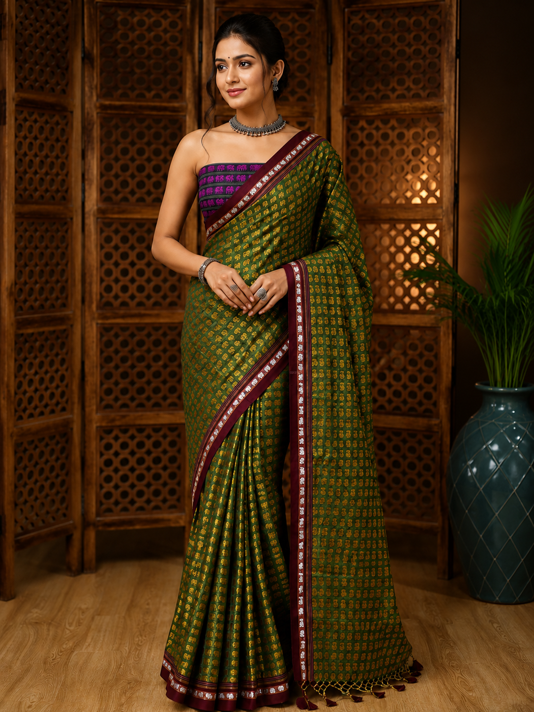 Gajavarn Khun Traditional Maharashtrian Ethnic Wear Saree