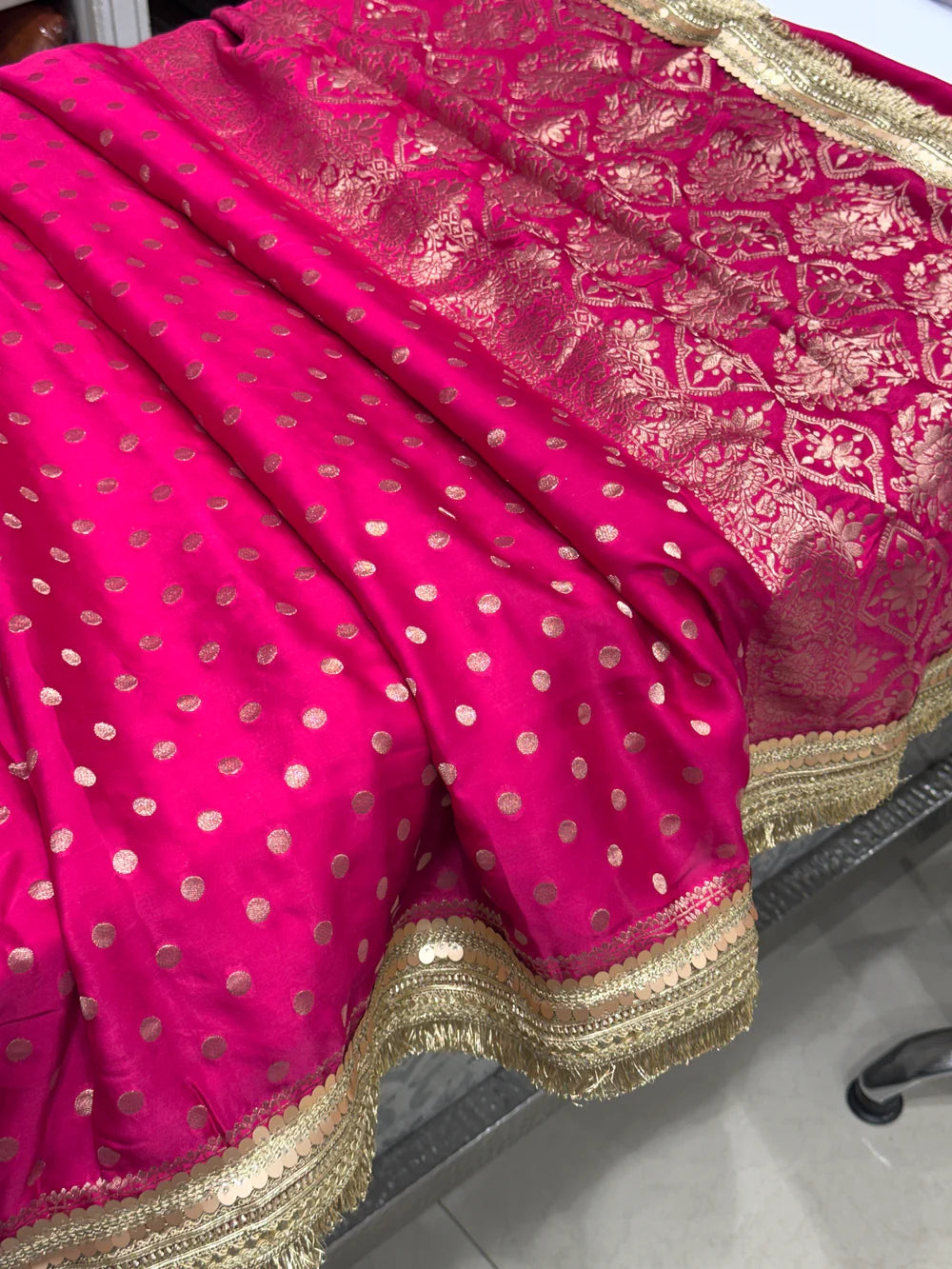 Maharani Noor Polka Satin Silk Saree