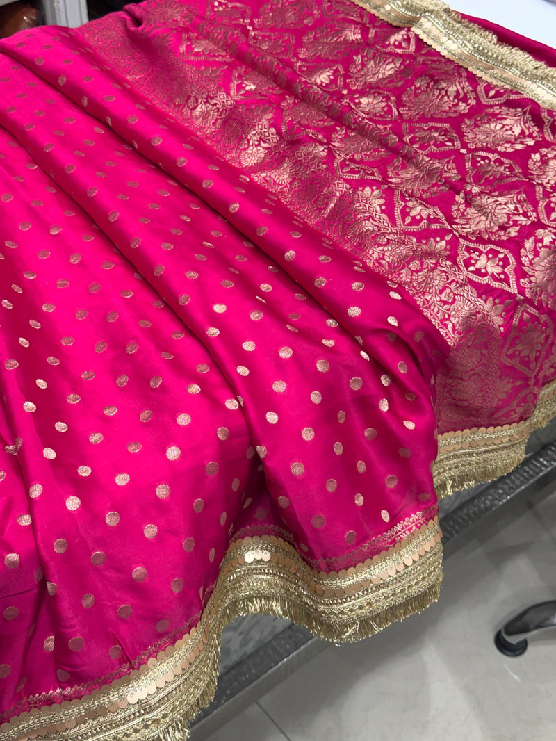 Maharani Noor Polka Satin Silk Saree