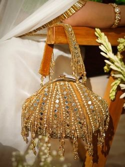Sheesh Mahal Green Potli Bag