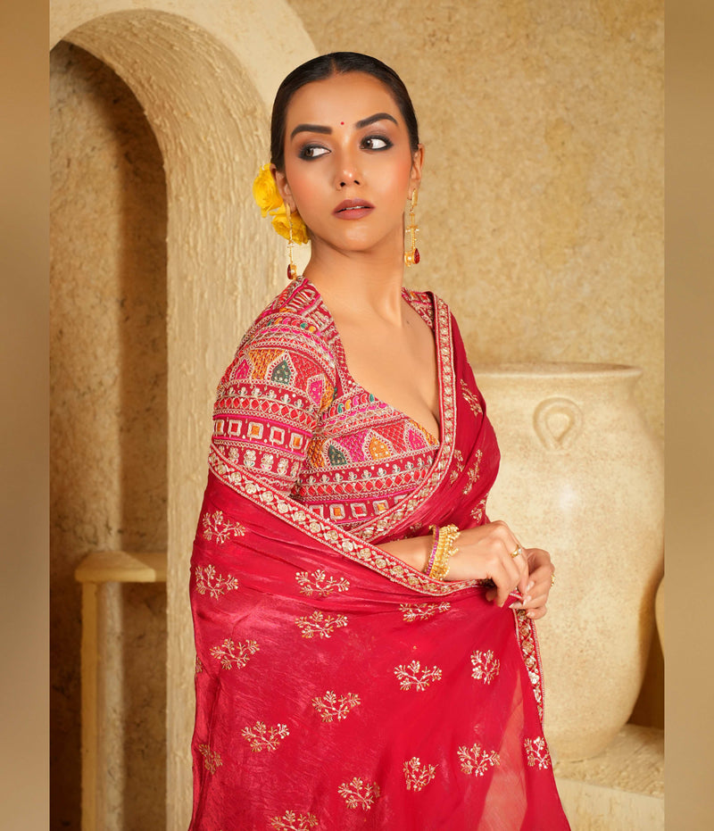 Deep maroon georgette blouse