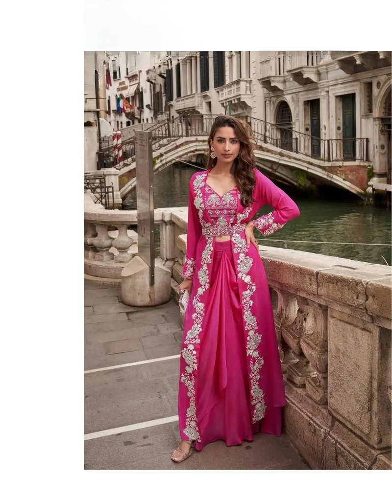Chinnon Silk Embroidered Western Set