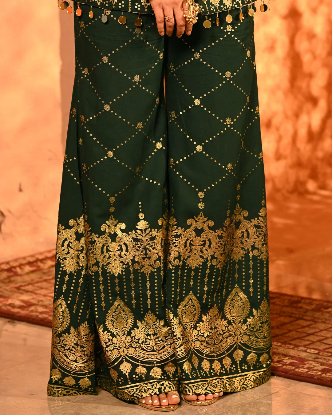 Copper Luxe Embroidered Blazer Co-Ord Set