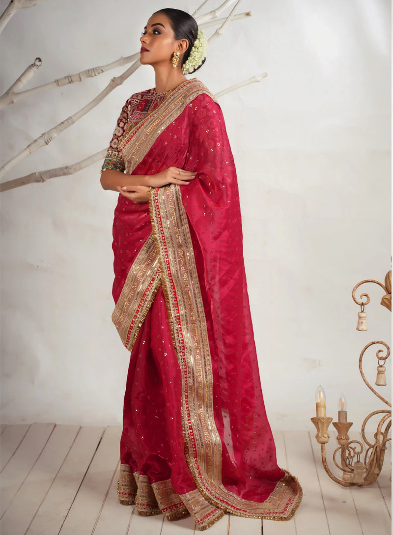 Viscose tissue organza saree