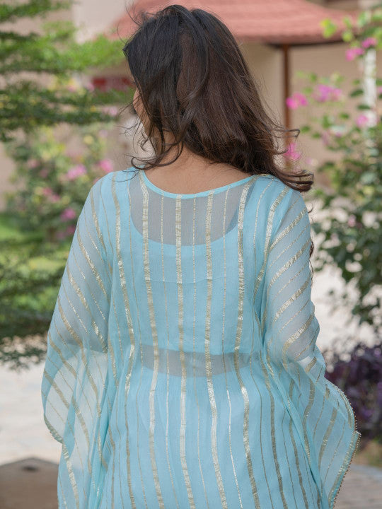 Laal Sitara Striped Kaftan Set