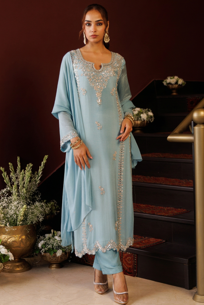 Gulabi Sitara Embroidered Suit Set