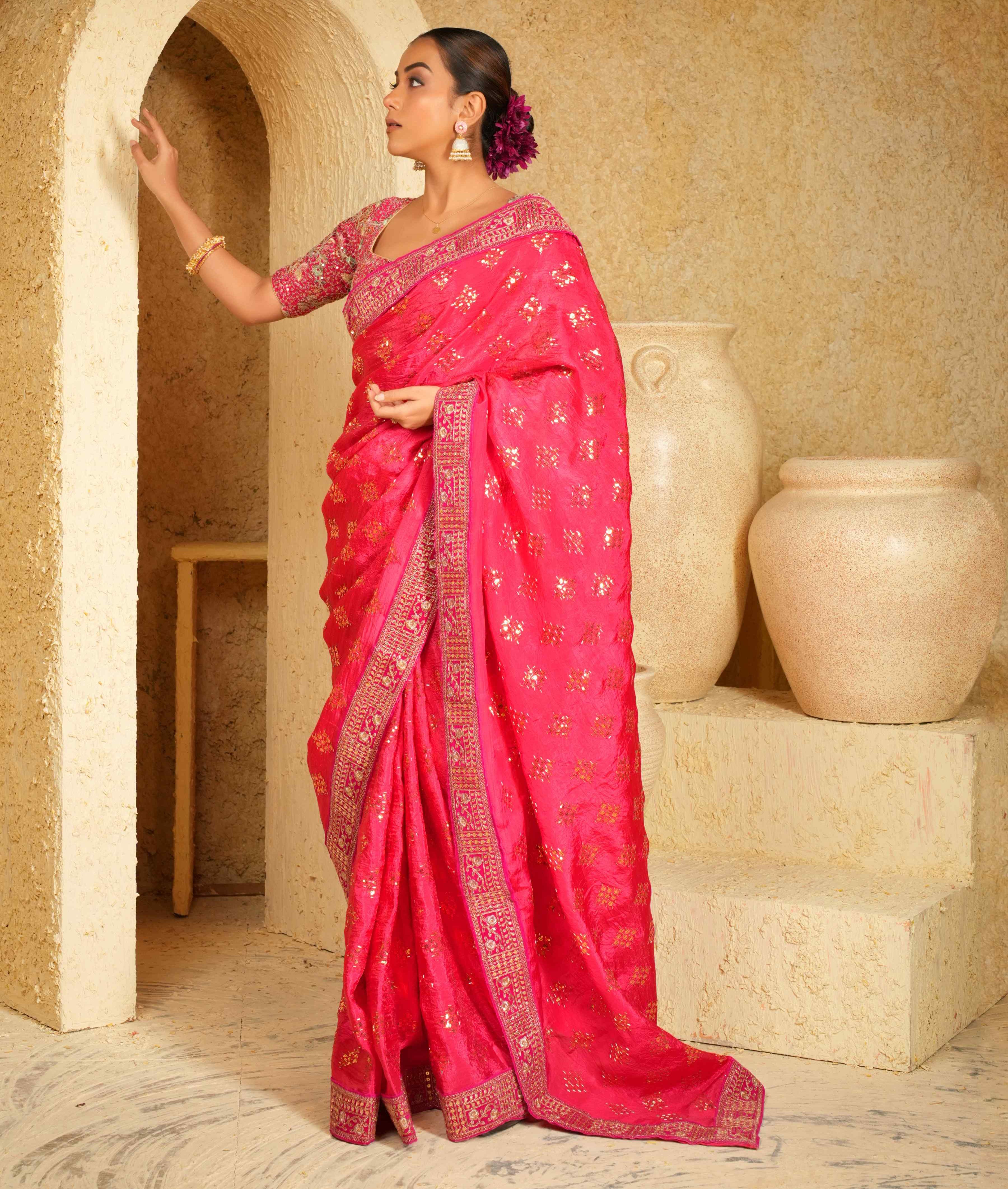 Party wear saree and blouse