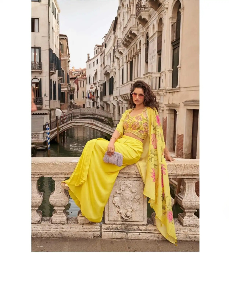Chinnon Silk Embroidered Western Set