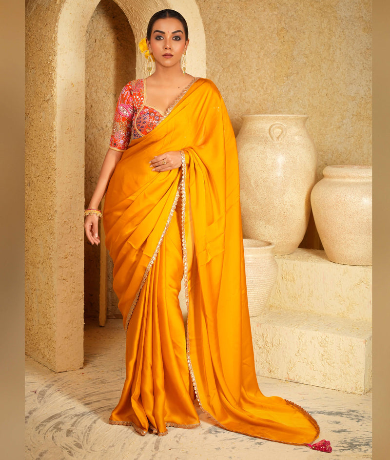 Golden zari and sequins work blouse