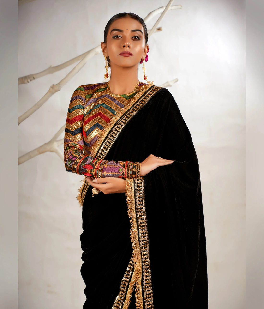 Viscose velvet saree