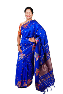 Pure Silk Paithani Saree with Peacock Zari