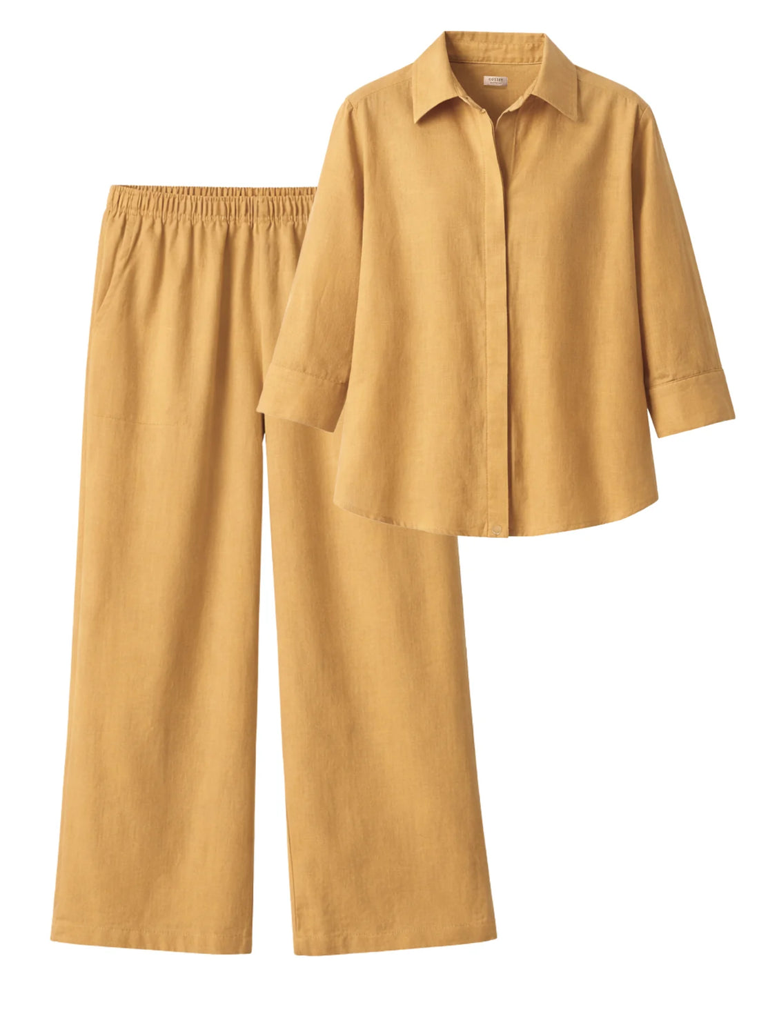 Caramel Linen Cotton Coord Set with Pants