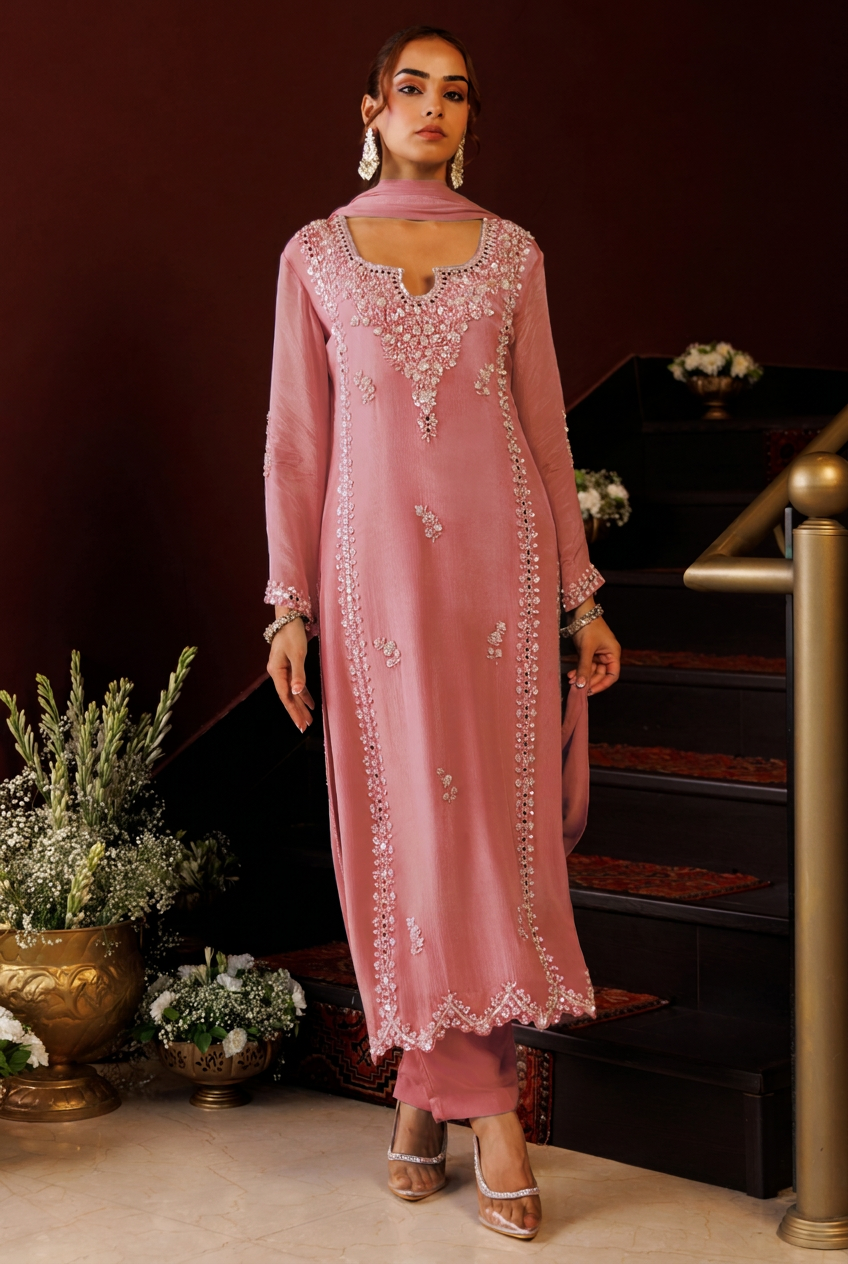Gulabi Sitara Embroidered Suit Set
