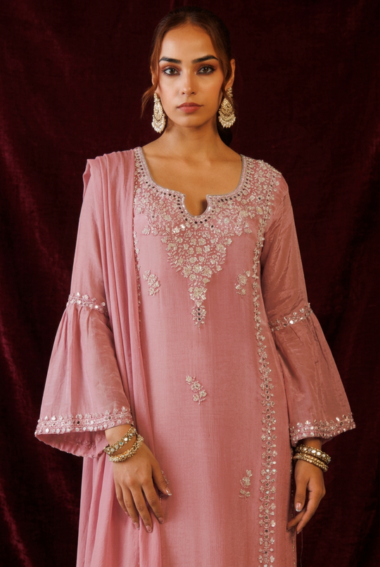 Gulabi Sitara Embroidered Suit Set