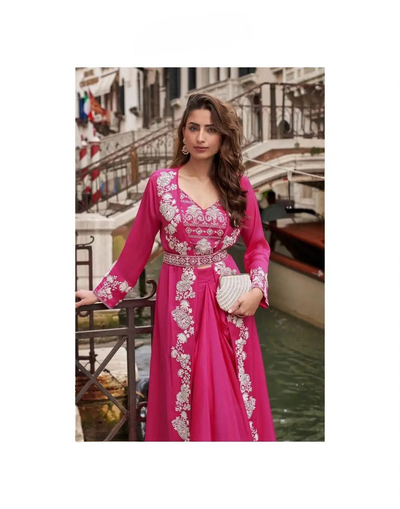Chinnon Silk Embroidered Western Set