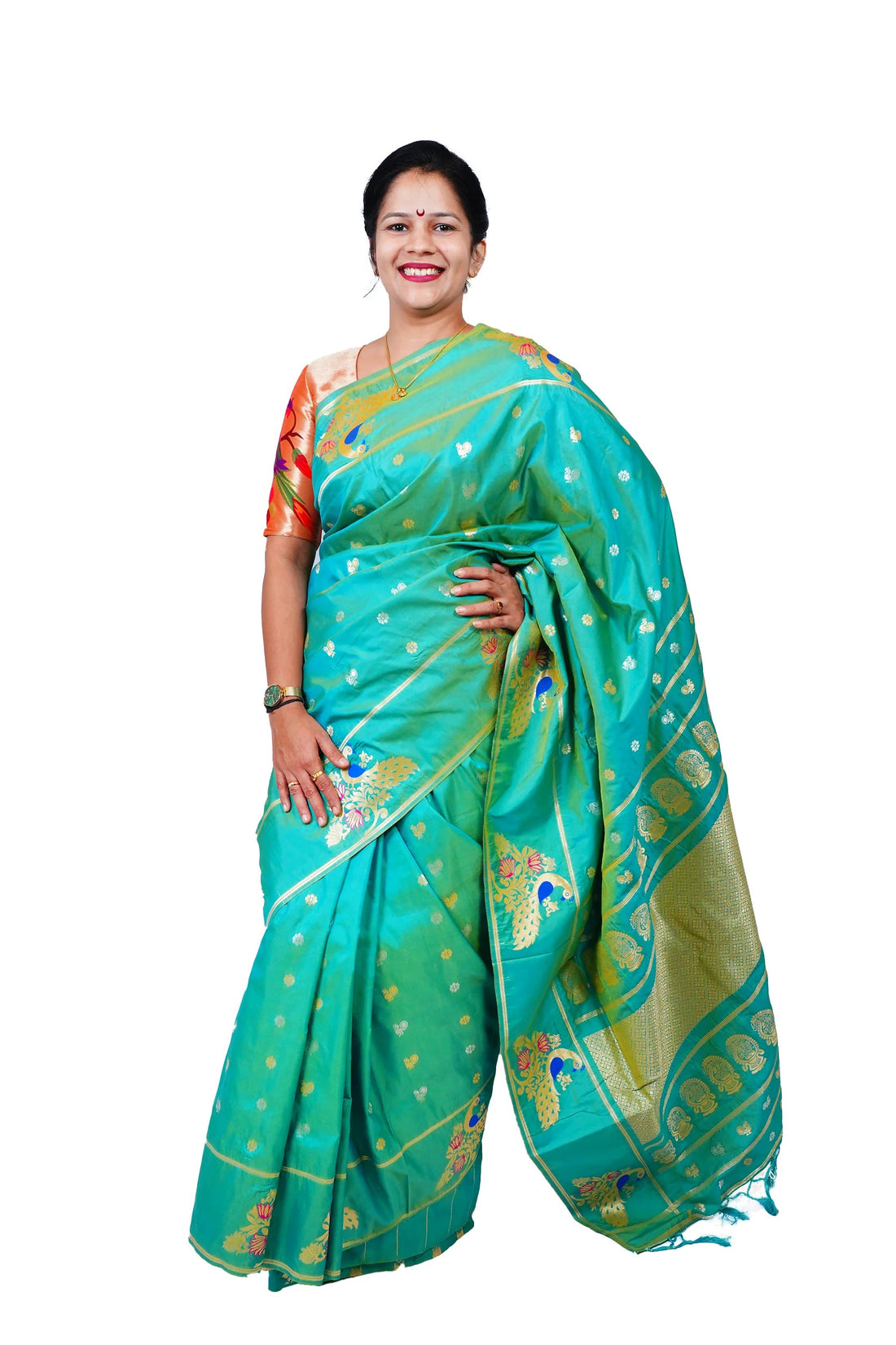 Pure Silk Paithani Saree with Peacock Zari