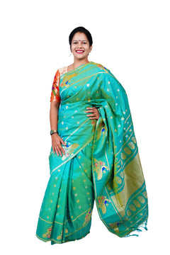 Pure Silk Paithani Saree with Peacock Zari