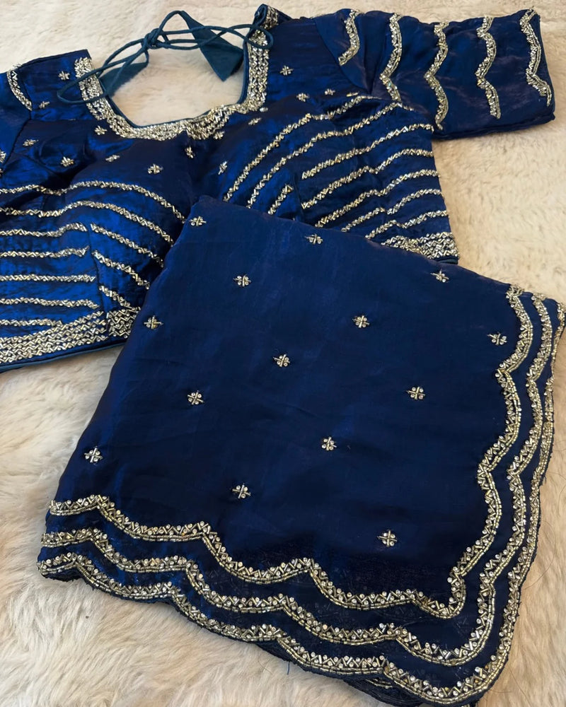 Garnet Red Fendy Silk Saree with blouse - By Reet Lifestyle