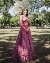 Georgette Sequined Lehenga Set