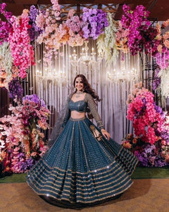 Georgette Sequined Lehenga Set