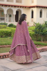 Georgette Zari Sequin Stitched Lehenga