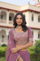 Georgette Zari Sequin Stitched Lehenga