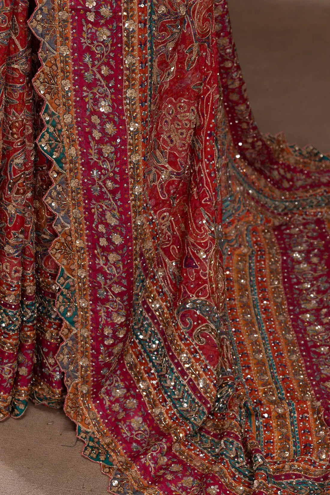 Premium  Multicolor Crepe Printed Designer Saree with Embroidered- By Reet Lifestyle