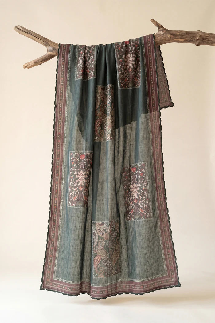 Ikat Printed Lawn Cotton Co-ord Set with Farsi Pants